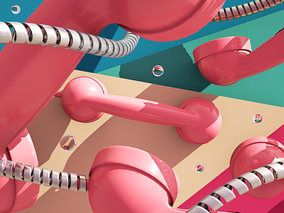 Collaboration 3d competition design dribbble phones pink