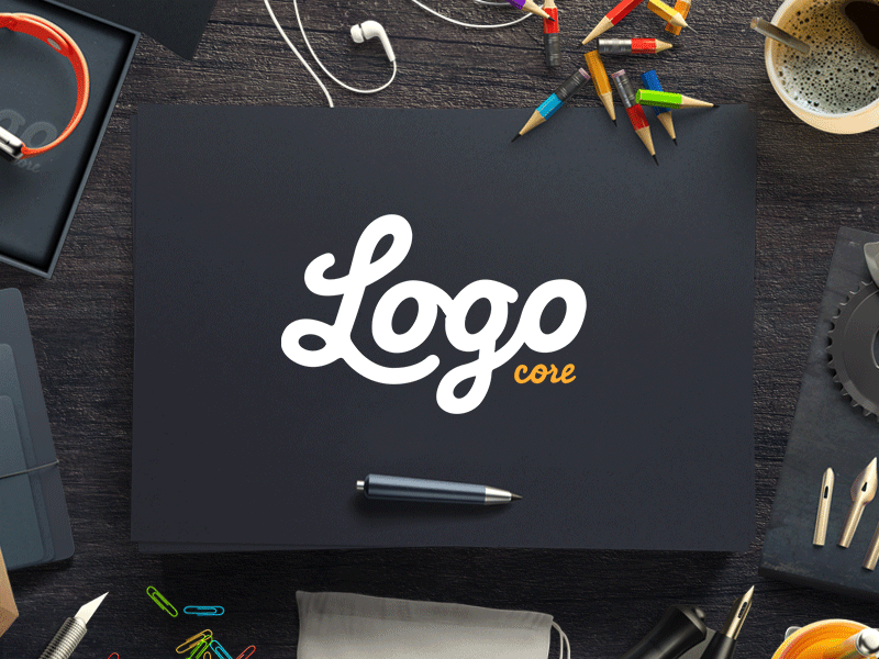 LogoCore GIF animation branding design gif logo logocore script typography