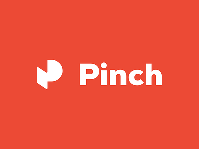 Pinch branding logo logo design p logo pinch red slice visual identity workmark