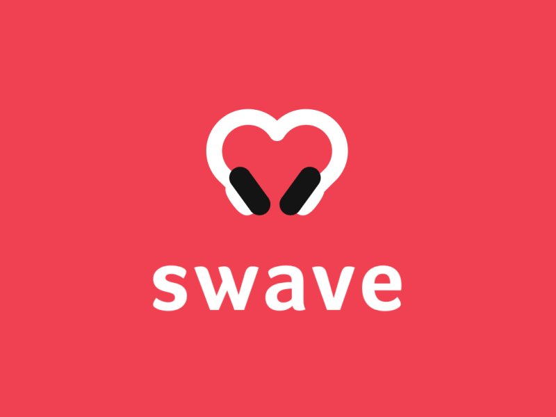 Swave heart logo animation logo type marks visual identity headphones logo romantic logo dating logo music logo logo design branding logo