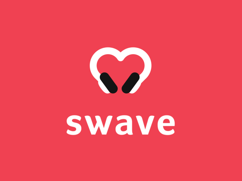 Swave branding dating logo headphones logo heart logo logo animation logo design logo type marks music logo romantic logo visual identity