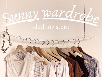 Clothing store logo "Sunny Wardrobe" branding design icon illustration logo