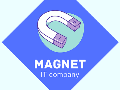"Magnet" IT company logo branding design icon illustration logo minimal