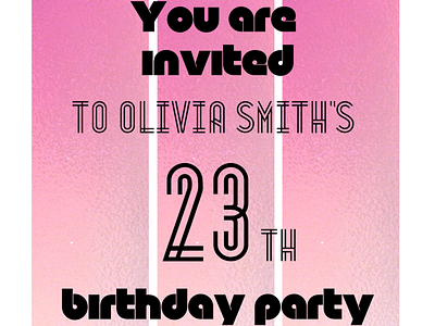 Invitation to birthday party Olivia Smith