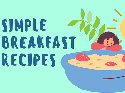 Youtube thumbnail Simple Breakfast Recipes branding cooking blog cooking channel design illustration minimal thumbnail web youtube youtube channel youtube thumbnail