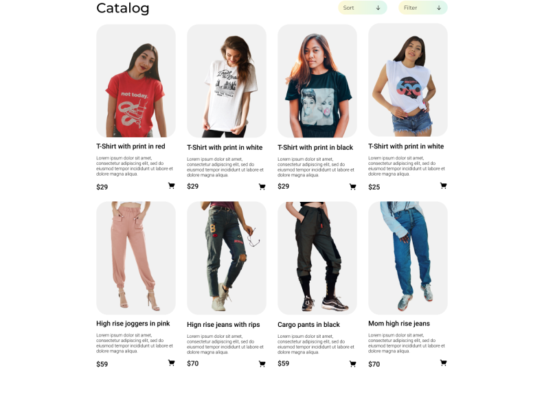 Catalog page for an online clothing store by Anna Ivanova on Dribbble