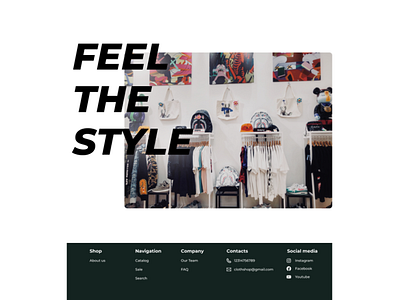 End page for an online clothing store