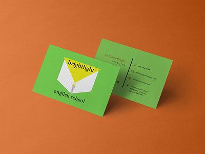 Business card for english school "Brighlight"