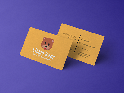 Business Card for children's clothing stort "Little Bear" branding business business card design businesscard clothing shop design logo ui web webdesign website