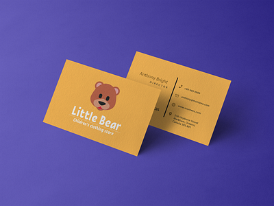 Business Card for children's clothing stort "Little Bear"