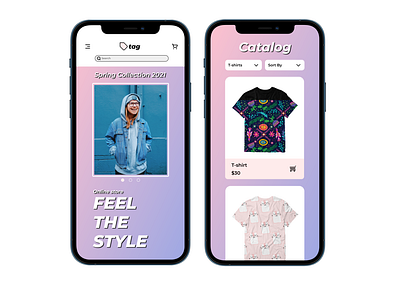 Mobile version for online clothing store "tag"