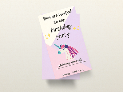 Birthday Card "Unicorn" birthday card card design illustration ui unicorn unicorns