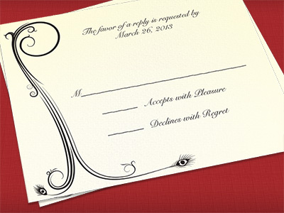 Filigreacock (An RSVP for a friend), WIP ecru filigree invitations letter p peacock rsvp wedding wedding invitations