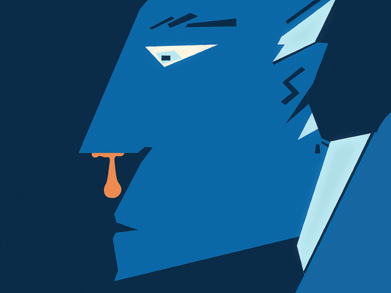 Chainamation round 9 balance shades blue nose gif animation aftereffects ae 2d snot chainamation
