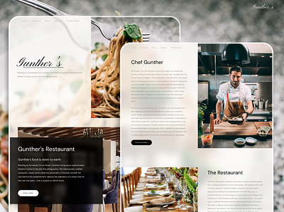 Gunther's French Restaurant branding design figma ui ui design