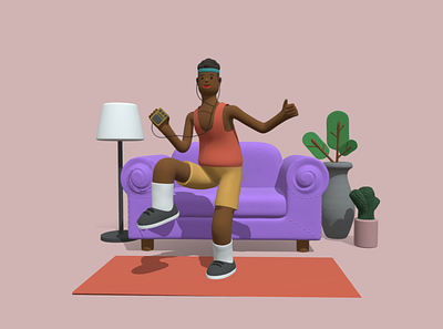 3D Character Dance Aerobic aerobic character design dance design illustration zbrush zbrush pixlogic