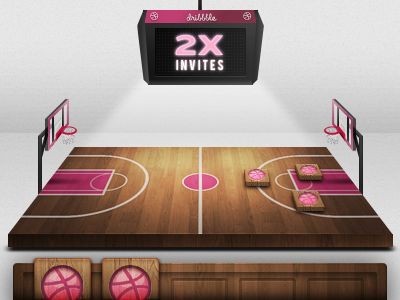 Dribbble Invites x2 board game court dribbble invite play prospect