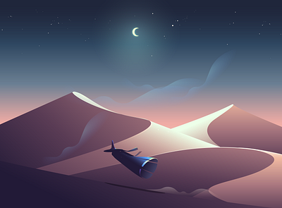 Magia desert dune game illustration landscape magic scenery vector