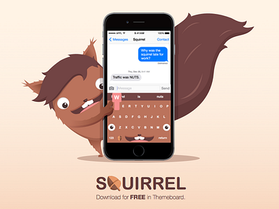 Squirreltheme custom illustration ios keyboard squirrel themeboard