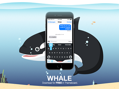 Whaletheme app custom illustration ios keyboard themeboard whale