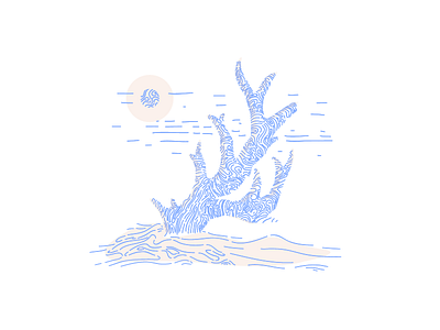 Landscape abstract antler illustration illustrator landscape line lineart planet sand tree