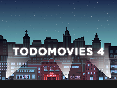 Todomovies 4 app store banner batman cinema city illustration movie nightsky superman todomovies 4 vector