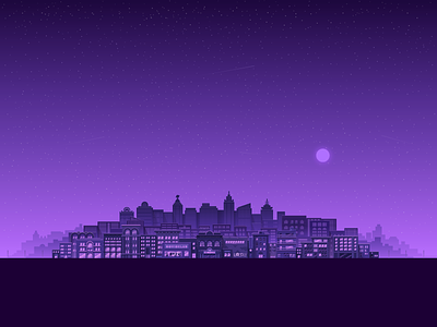 Purple city illustration movies purple todomovies vector wallpaper