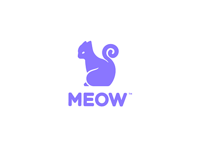 Meow cat logo meow