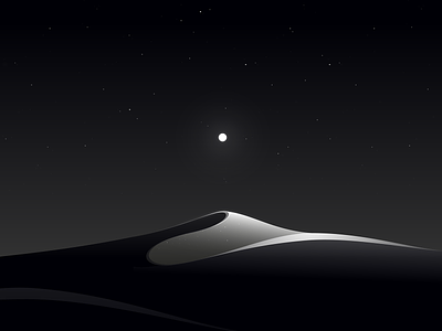 Dark Desert desert landscape light moon night sand stars
