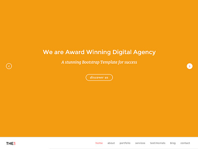 THE3 - Responsive One Page Template agency template business clean corporate creative one page portfolio responsive sliders template