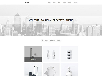 Neon agency art blog business clean creative design minimal personal portfolio shop