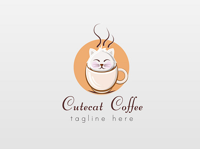 Cute cat coffee Brand Identity adobe illustrator animal animal logo brand brand identity branding cat cute cute cat identity illustration logo logo design pet pet logo vector