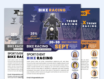 King Ride - Bike Racing Flyer abstract adobe illustrator bike bike night bike racing brand brand identity branding flyer flyer template illustration logo vector