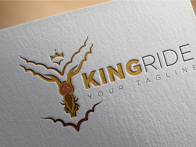 King Ride - Biker Brand Identity, Logo abstract adobe illustrator bike bike king bike racing bike ride brand brand identity branding crown design flying free illustration logo vector