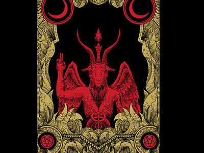 Baphomet album art album cover art artwork baphomet black metal blackmetal darkart darkness engraving goat heavy metal lucifer luciver luciver metal metal band metal music satanic