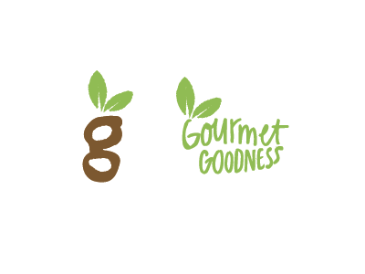 Logo marks brown g good gourmet leaves organic