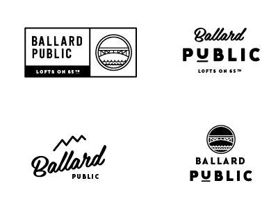 Logo Concepts ballard bridge logo mountains water