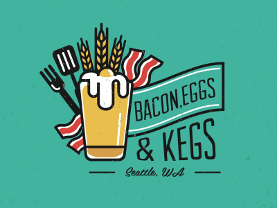 Logo Concept bacon eat eggs kegs pint wheat