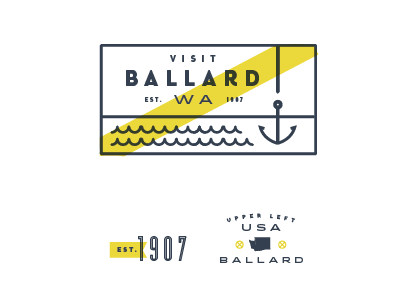 Logo Concept anchor arrow ballard compass flags nautical north ocean seattle washington waves