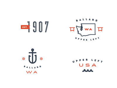 graphic elements anchor badge ballard icon logo nautical seattle water waves