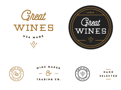 Logo Concept badge barrel grapes identity logo seal wine