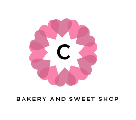 Cakehouse bakery circle hearts identity logo