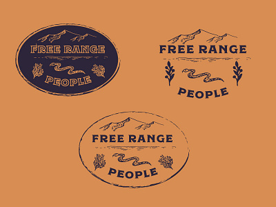 Logo explores badge mountains range snake tumbleweed