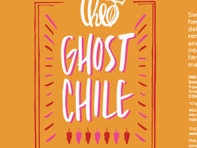 Ghost Chile chile ghost hand drawn type letters orange