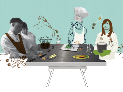 Promo illustration for culinary collaboration