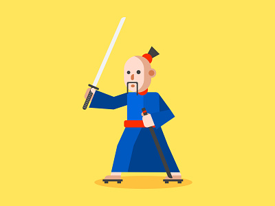 Samurai digital art drawing flat design graphic design illustration illustration 2d minimal vector vector art vector illustration