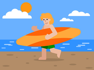 Surf boy chracter design design digital art drawing flat design graphic design illustration illustration 2d ui vector vector illustration