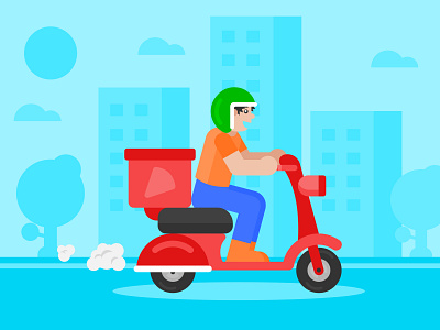 Delivery boy character design design digital art drawing flat design graphic design illustration illustration 2d ui vector