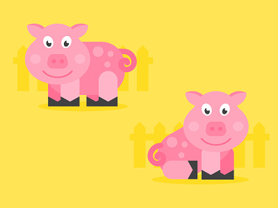 Little Pigs. charcter design digital art flat design graphic design illustration 2d vector illustration