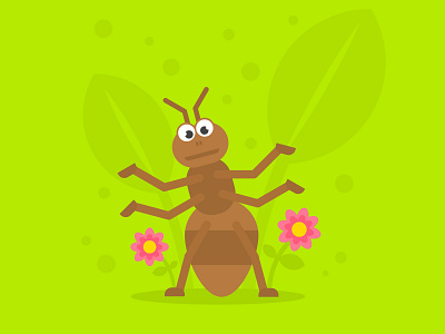 Little ant character design digital art flat design graphic design illustration 2d vector illustration